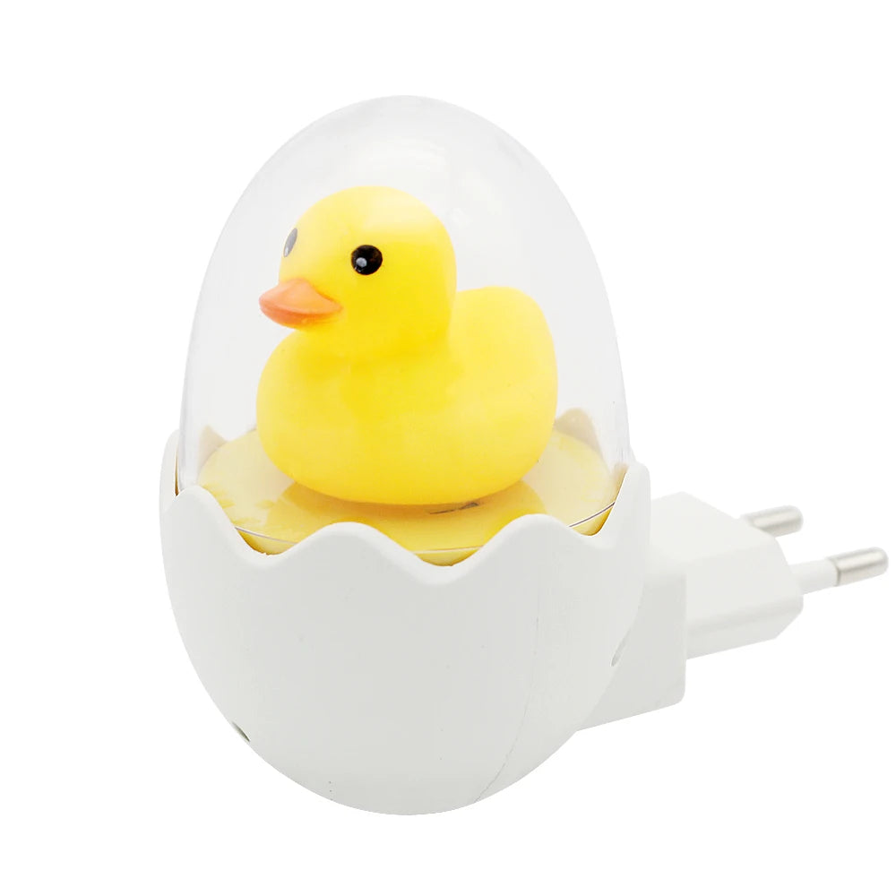 ANBLUB Timing LED Night Light 110V 220V Yellow Duck EU Plug Socket Wall Lamp With Remote for Children's Cartoon Creative Gift