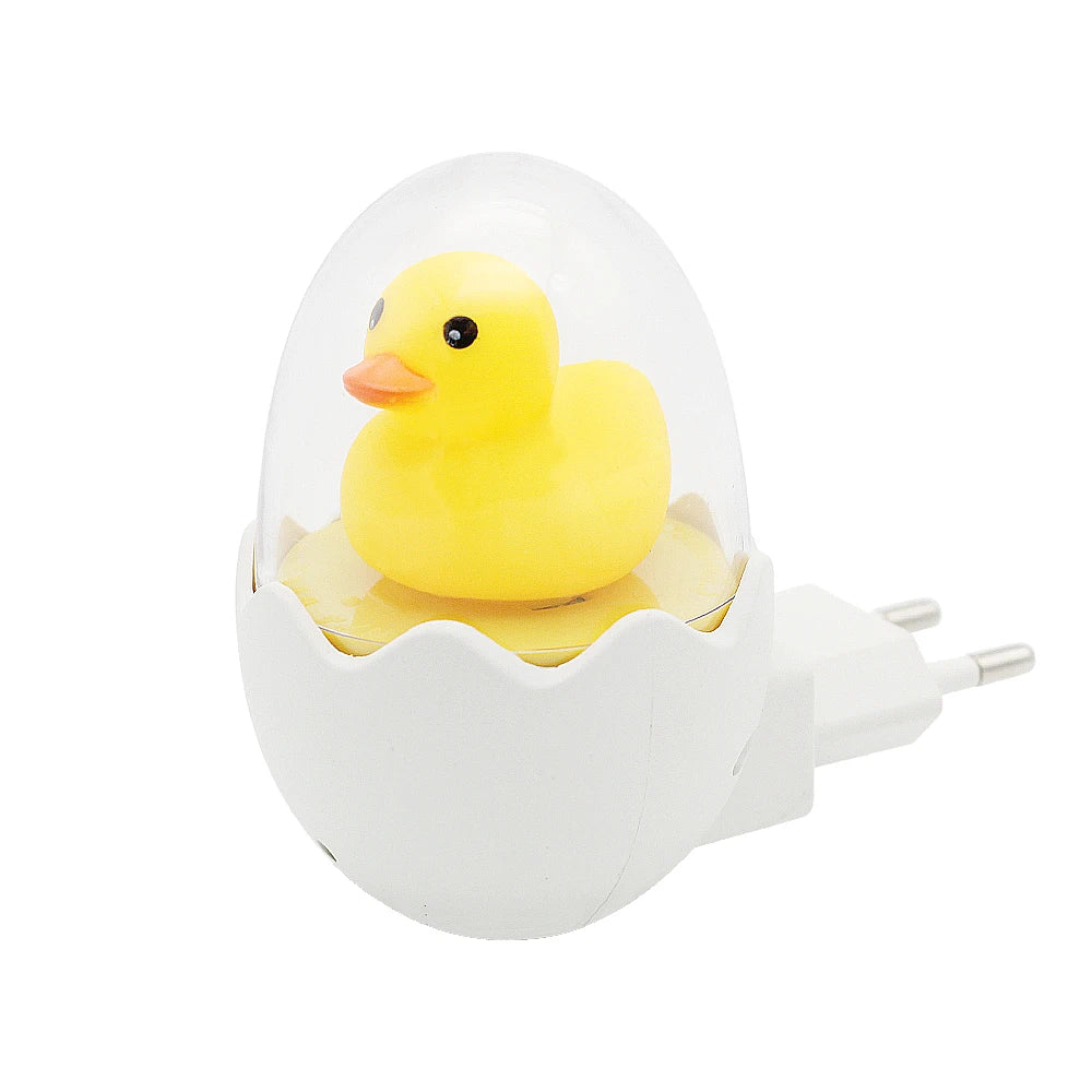 ANBLUB Timing LED Night Light 110V 220V Yellow Duck EU Plug Socket Wall Lamp With Remote for Children's Cartoon Creative Gift