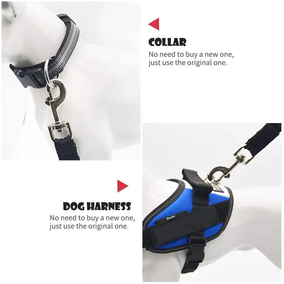 Adjustable Pet Cat Dog Car Seat  Belt Pet Seat Vehicle Dog Harness Lead Clip Safety Lever Traction Dog Collars Dog Accessoires