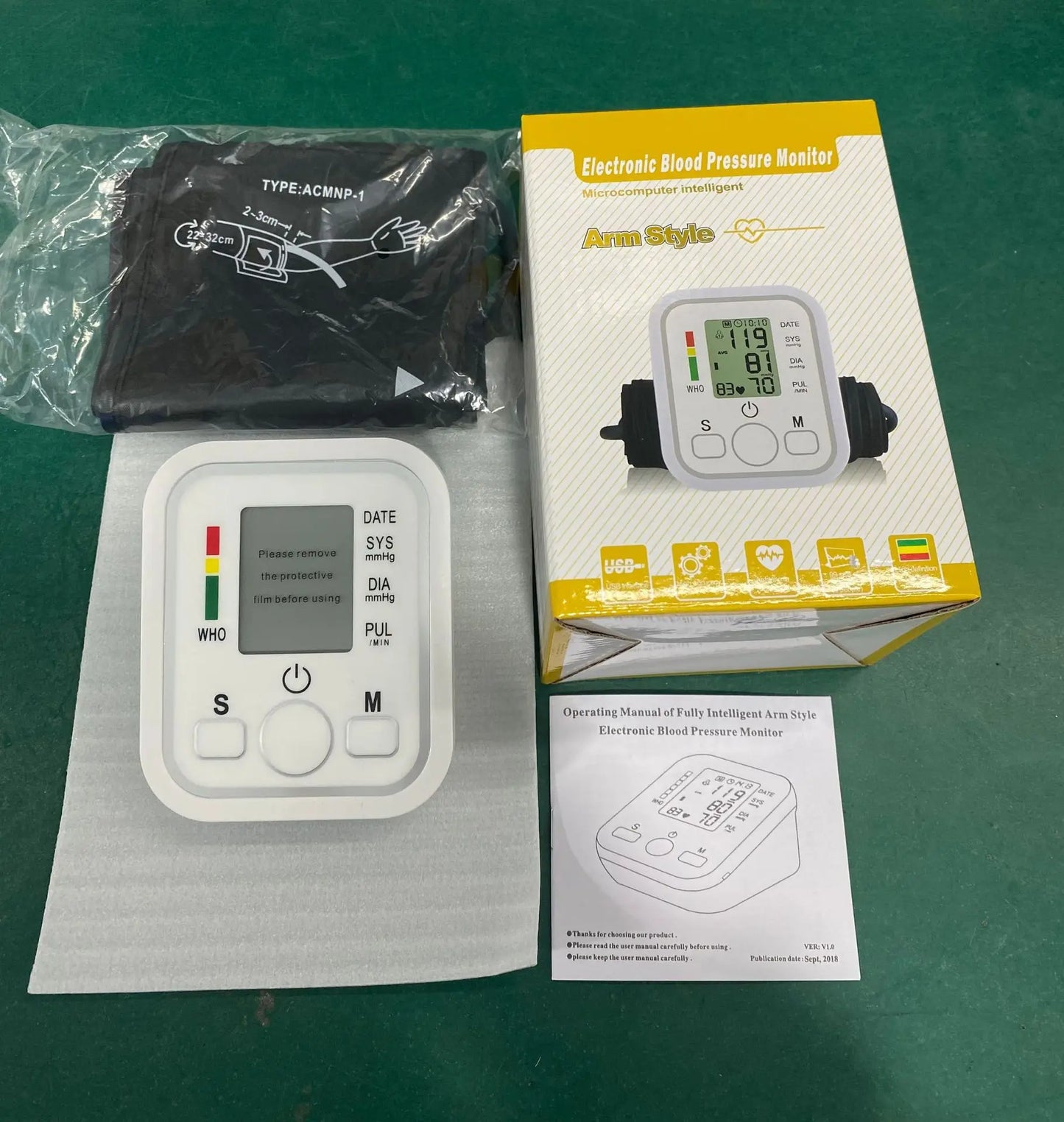 Tensiometer Heart Rate Pulse Meter BP Monitor Healthy Digital Arm Blood Pressure Meter Cuff Medical Automatic Pressure Tonometer