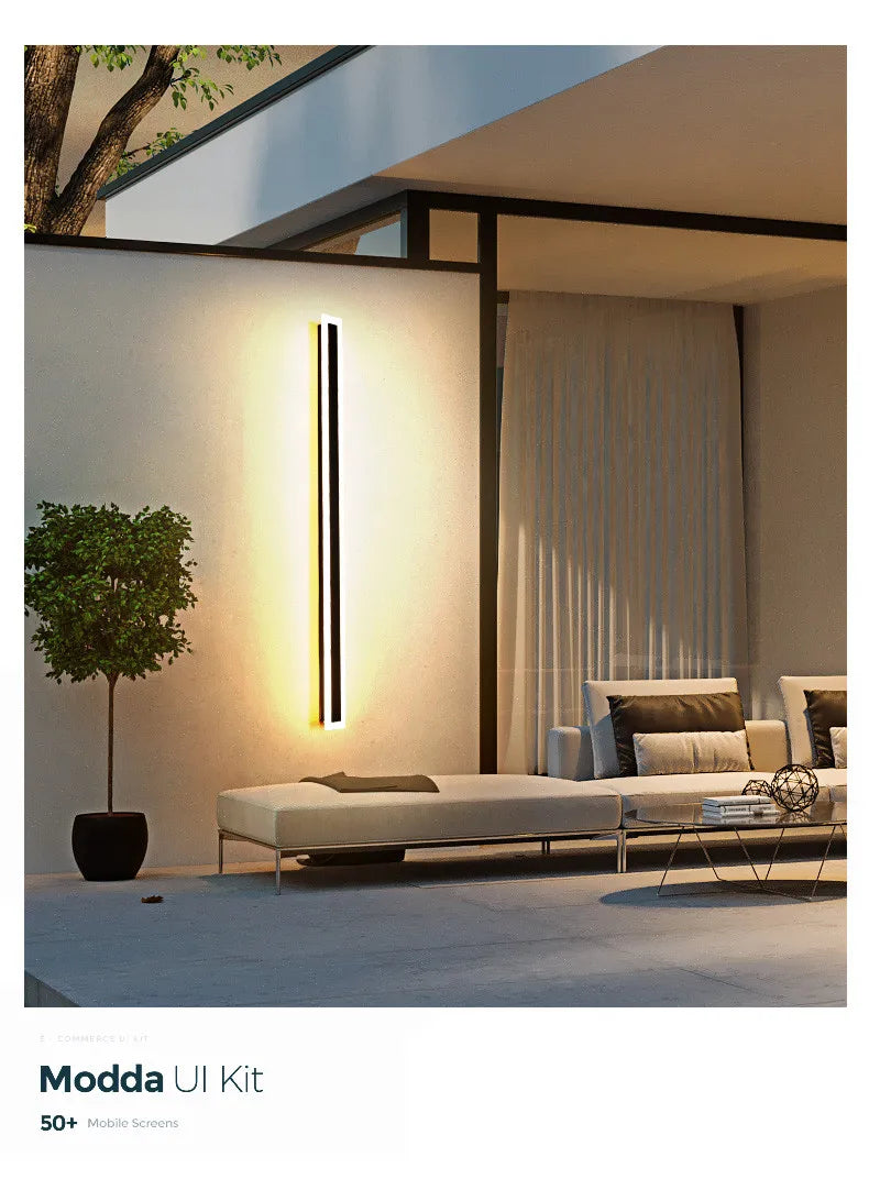 Outdoor wall lamp IP65 waterproof corridor staircase lamp LED long wall lamp outdoor balcony lamp entrance villa garden light