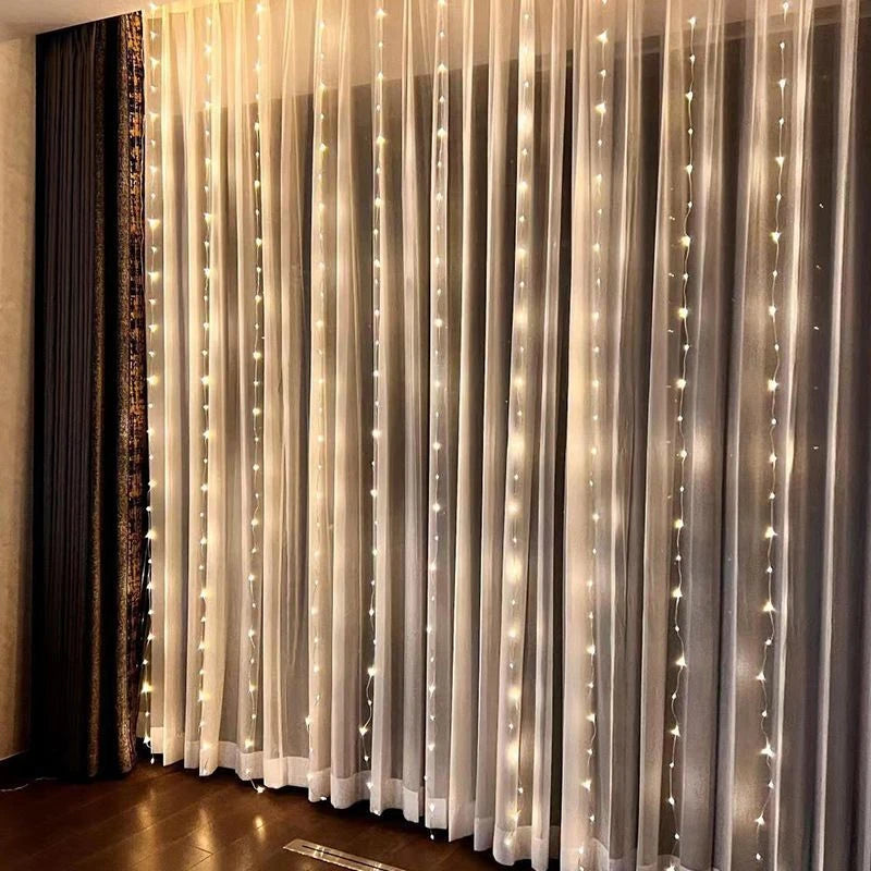 6/4/3M USB Curtain String Lights 8 Modes Fairy Light Bedroom Home Christmas Tree Garland Light Wedding Christmas Holiday Decor