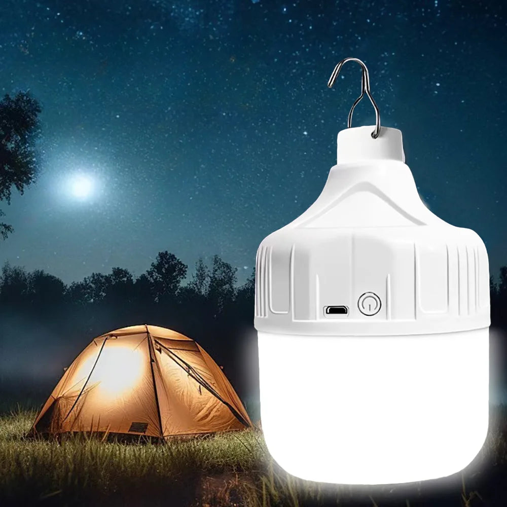 Portable USB Rechargeable LED Pendant Light High Brightness Waterproof Outdoor Lamp for Camping Fishing Emergency Night Lighting