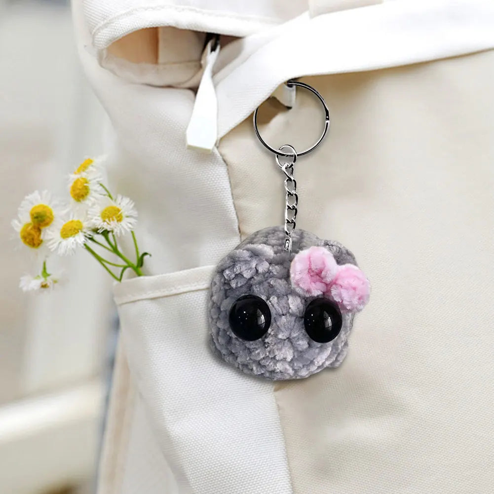 Sad Hamster Meme Sound Music Plush Toy Crochet Plush Sad Hamster Meme Key Rings Kawaii Sad Hamster Keychain Gift for Women Men