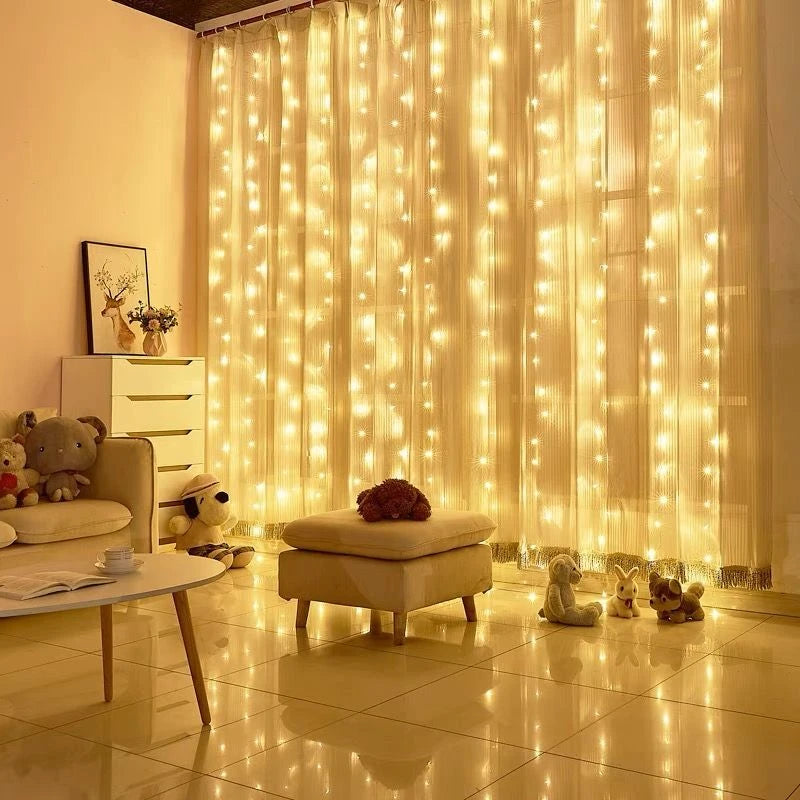 6/4/3M USB Curtain String Lights 8 Modes Fairy Light Bedroom Home Christmas Tree Garland Light Wedding Christmas Holiday Decor