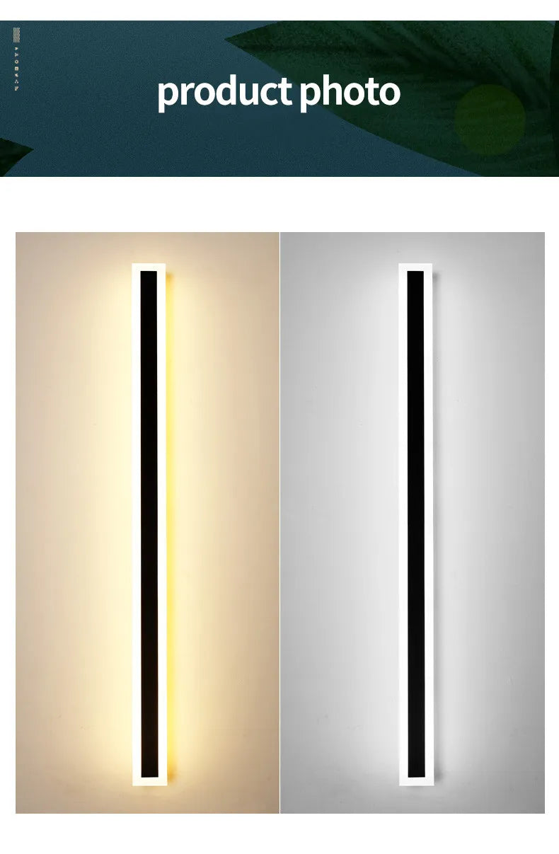 Outdoor wall lamp IP65 waterproof corridor staircase lamp LED long wall lamp outdoor balcony lamp entrance villa garden light