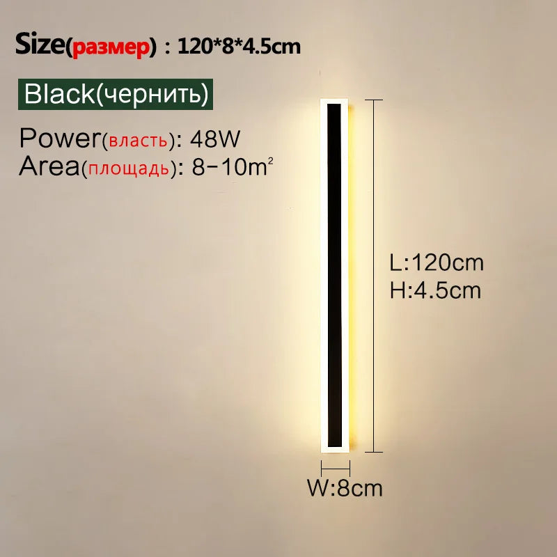 Outdoor wall lamp IP65 waterproof corridor staircase lamp LED long wall lamp outdoor balcony lamp entrance villa garden light