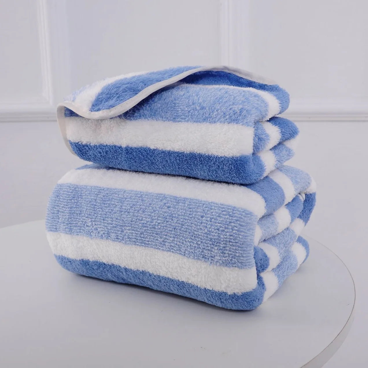 Striped Pattern Towel Set Soft Hand Towel Bath Towel Quick Drying Absorbent Towels For Bathroom