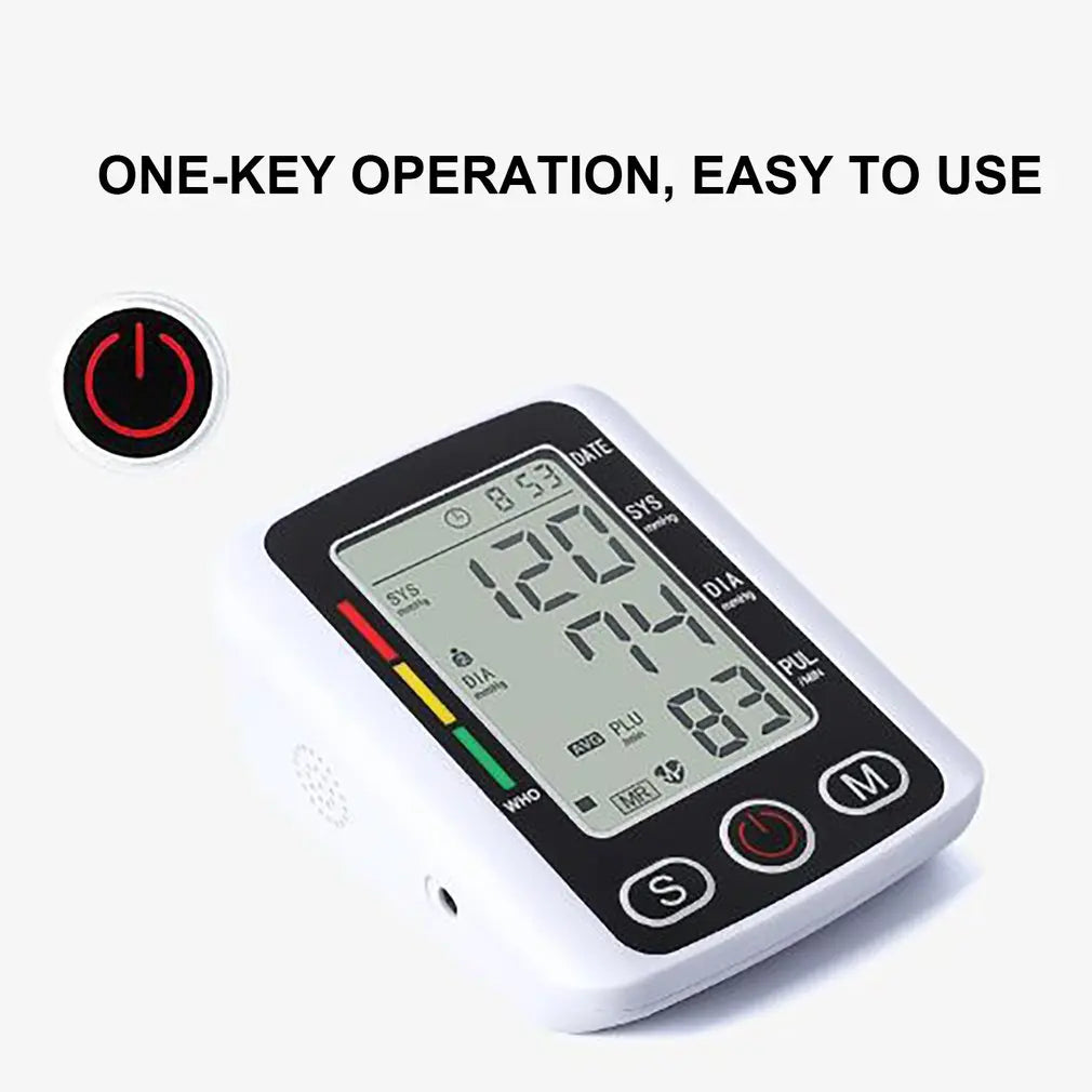 Tensiometer Heart Rate Pulse Meter BP Monitor Healthy Digital Arm Blood Pressure Meter Cuff Medical Automatic Pressure Tonometer