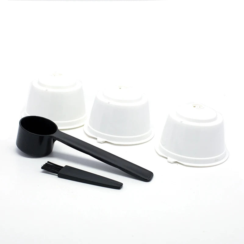 3Pcs Fit For Dolce Gusto Coffee Filter Cup Reusable Coffee Capsule Filters For Nespresso With Spoon Brush