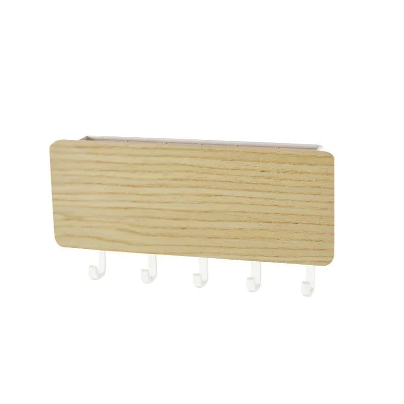 Wall Hanging Bamboo Key Hanger Holder Wall Organizer Rectangle Key Rack Hooks Coat Hooks Home Decoration Coat Hanger