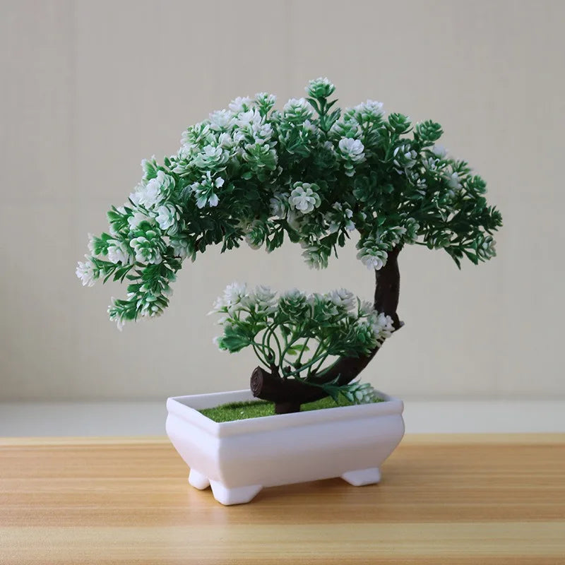 Artificial Plastic Plants Bonsai Small Tree Fake Flower Room Living Room Table Decoration Home Wedding Garden Decor Ornaments