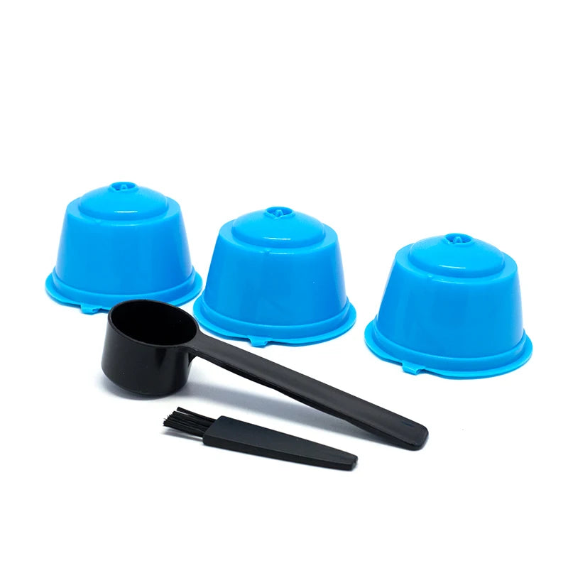 3Pcs Fit For Dolce Gusto Coffee Filter Cup Reusable Coffee Capsule Filters For Nespresso With Spoon Brush