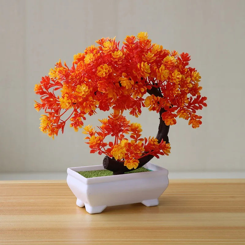 Artificial Plastic Plants Bonsai Small Tree Fake Flower Room Living Room Table Decoration Home Wedding Garden Decor Ornaments