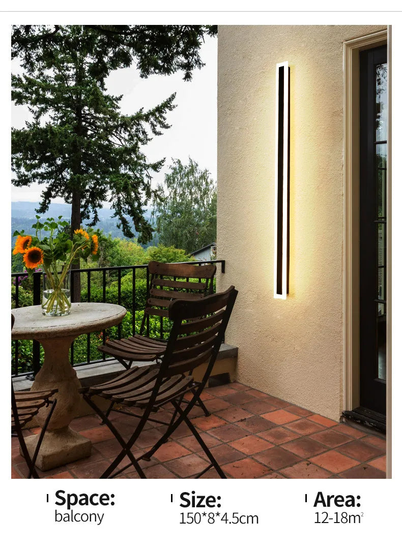 Outdoor wall lamp IP65 waterproof corridor staircase lamp LED long wall lamp outdoor balcony lamp entrance villa garden light