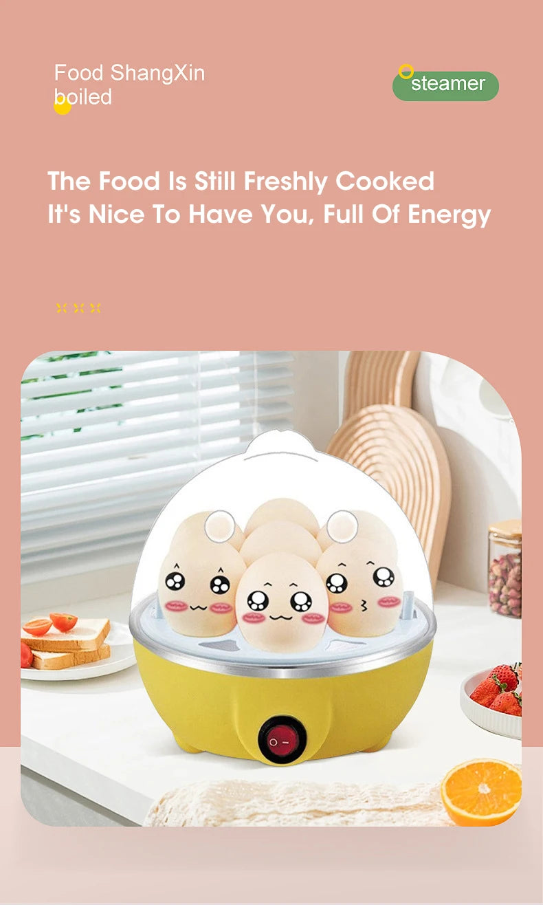 Egg Cooker Automatic Power Off Home 7 Eggs Multi-Functional Steamed Egg Custard Boiled Egg Machine Breakfast Artifact