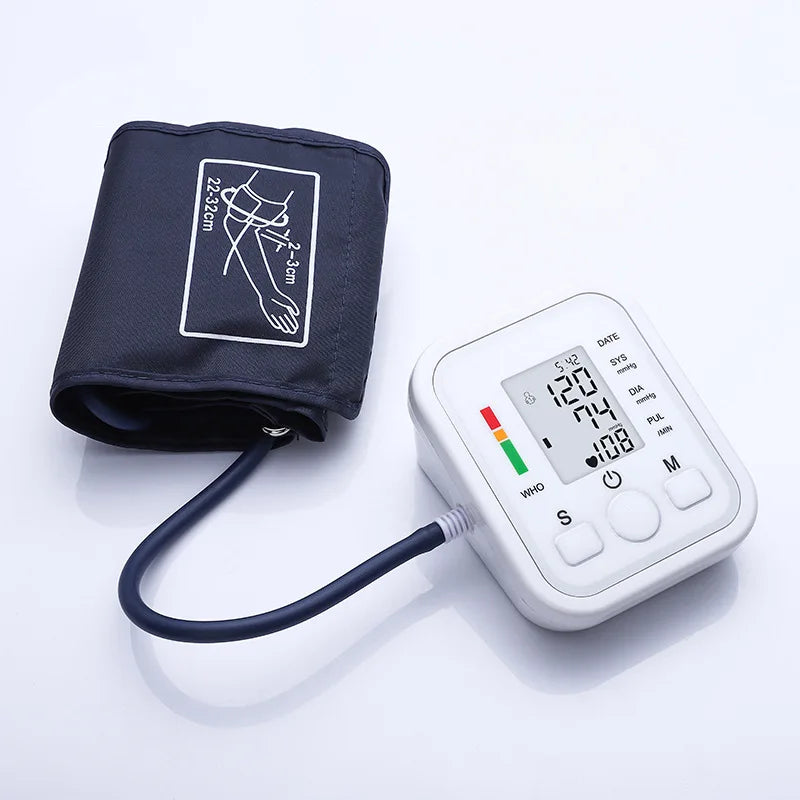 Tensiometer Heart Rate Pulse Meter BP Monitor Healthy Digital Arm Blood Pressure Meter Cuff Medical Automatic Pressure Tonometer