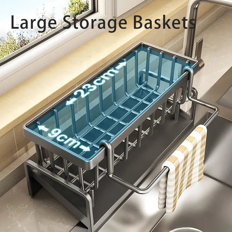 Kitchen Drain Rack Sponge Rack Household Sink Rag Basket Dishwashing Sponge Towel Drain Plastic Shelf Bathroom Accessories