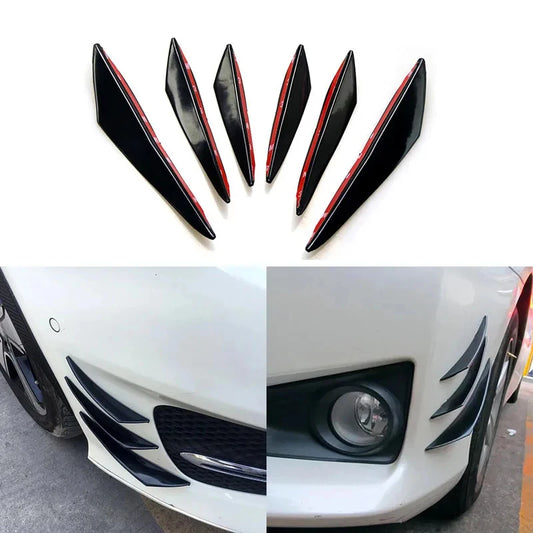 6Pcs/Set Universal Front Bumper Lip Diffuser Splitter Fins Body Spoiler Car Tuning Canards Valence Car Decoration Decoration