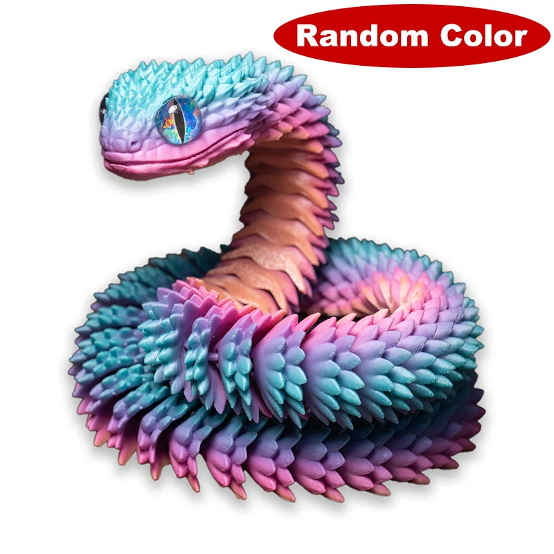 3D Printed Snake Movable Joint Simulation Snake Figurine Creative Home Office Desktop Ornament 2025 New Year Gifts Crafts Gift