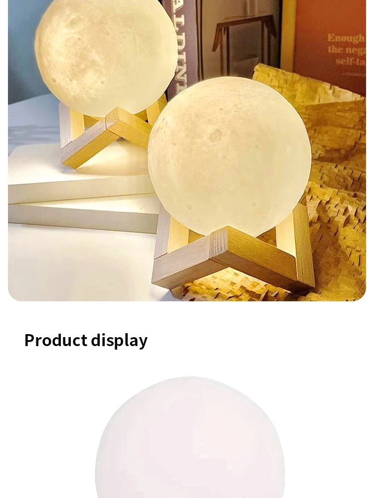 Moon Night Light Planet Lights Home Decorations Desktop Decorative Ornaments Illuminated Night Lights 8cm