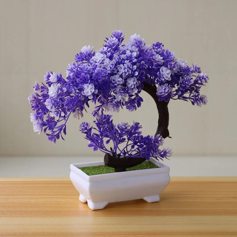 Artificial Plastic Plants Bonsai Small Tree Fake Flower Room Living Room Table Decoration Home Wedding Garden Decor Ornaments