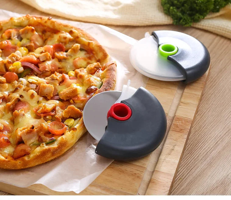 Stainless Steel Roller Cutter Multi-purpose Pizza Cake Dough Slicing Tool Baking Kitchen Accessories with Sharp Blade Wheel