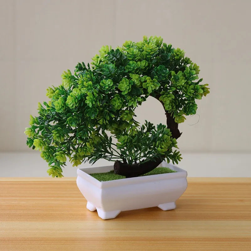 Artificial Plastic Plants Bonsai Small Tree Fake Flower Room Living Room Table Decoration Home Wedding Garden Decor Ornaments