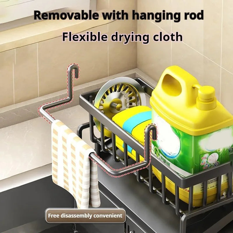 Kitchen Drain Rack Sponge Rack Household Sink Rag Basket Dishwashing Sponge Towel Drain Plastic Shelf Bathroom Accessories