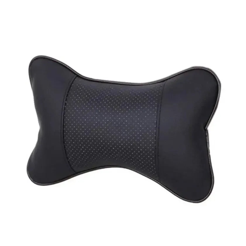 Car Neck Pillows Both Side Pu Leather 1pcs Pack Headrest For Head Pain Relief Filled Fiber Universal Car Pillow