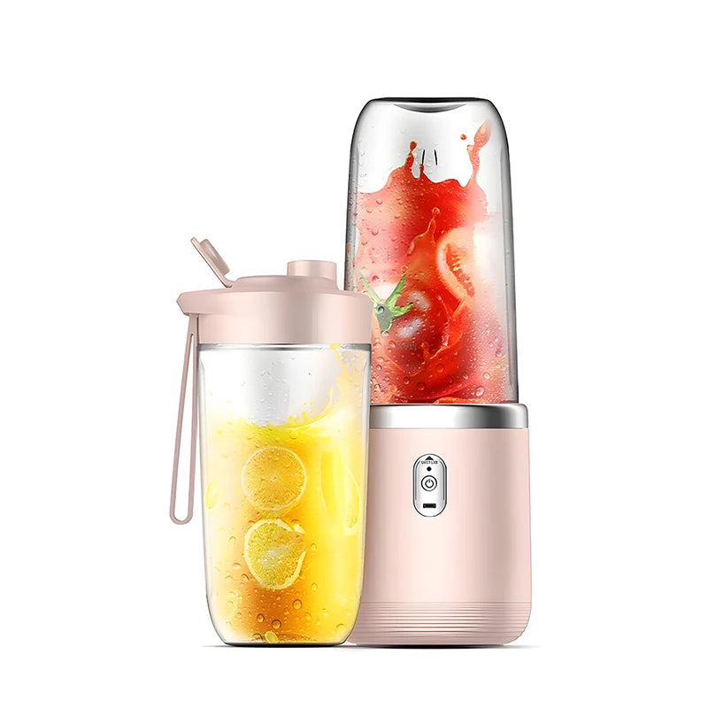 Portable Juicer Blender 400ml Electric Fruit Juicer USB Charging Lemon Orange Fruit Juicing Cup Smoothie Blender Machine 2cups