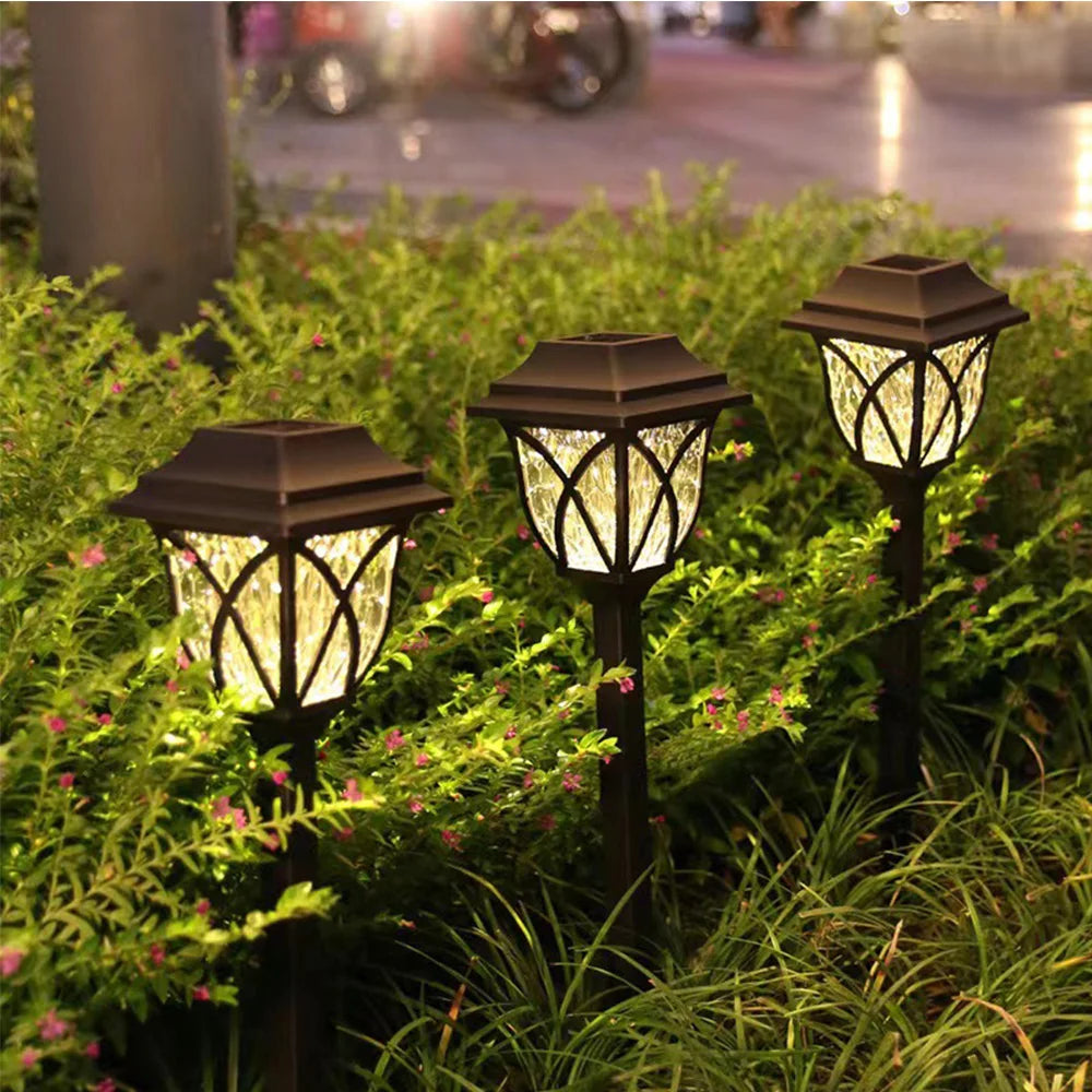 Led Solar Lawn Lights 2pcs/Lot Outdoor Lamp Waterproof Warm Light Garden Courtyard For Walkway Path Villa Landscape Projection