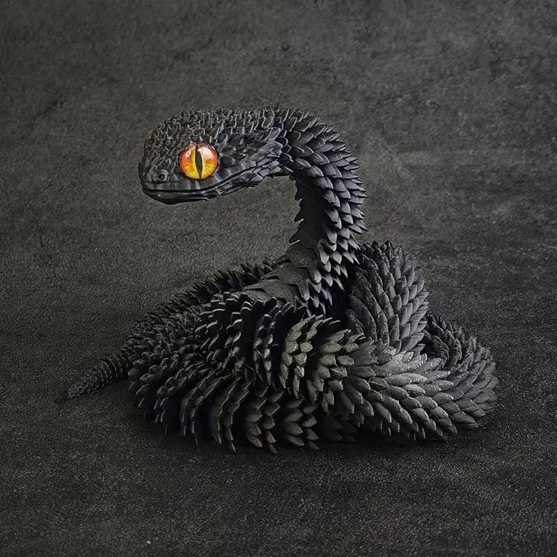 3D Printed Snake Movable Joint Simulation Snake Figurine Creative Home Office Desktop Ornament 2025 New Year Gifts Crafts Gift