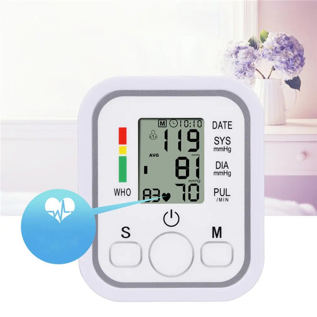 Tensiometer Heart Rate Pulse Meter BP Monitor Healthy Digital Arm Blood Pressure Meter Cuff Medical Automatic Pressure Tonometer