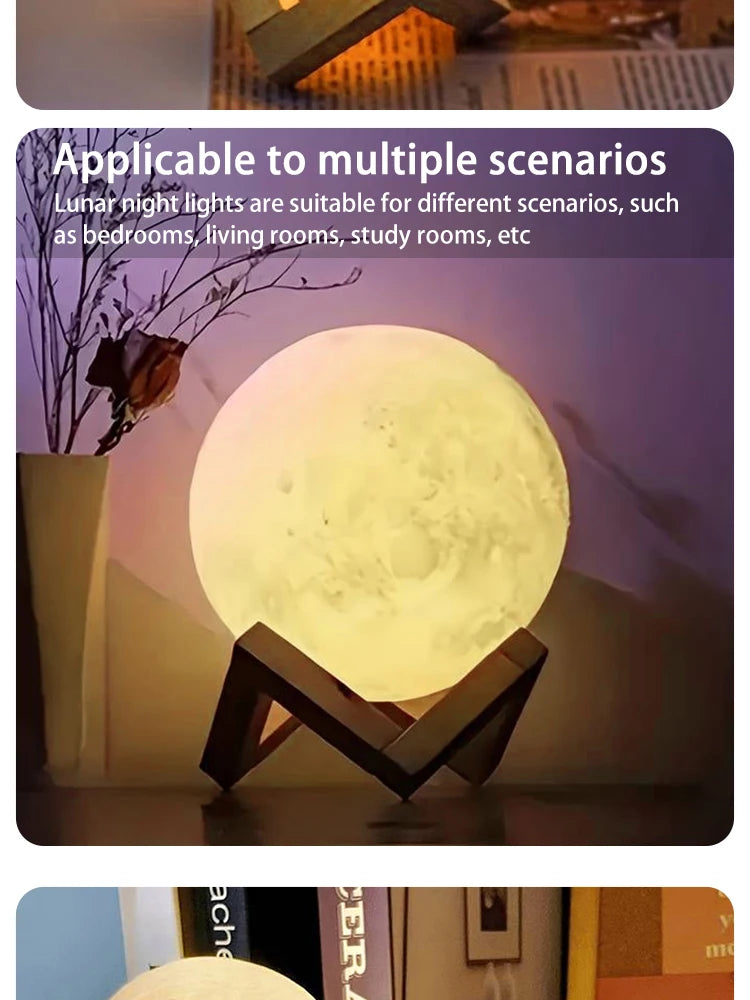 Moon Night Light Planet Lights Home Decorations Desktop Decorative Ornaments Illuminated Night Lights 8cm