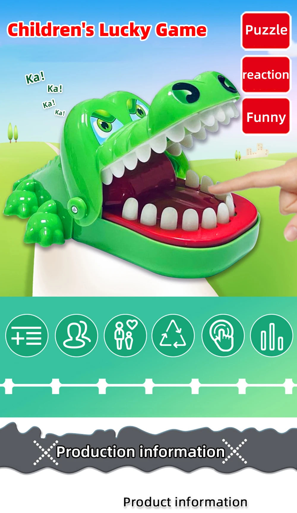 Crocodile Teeth Toys Children's Crocodile Bites Fingers Reaction Training Novelty Children's Lucky Game Trick Decompression Toy