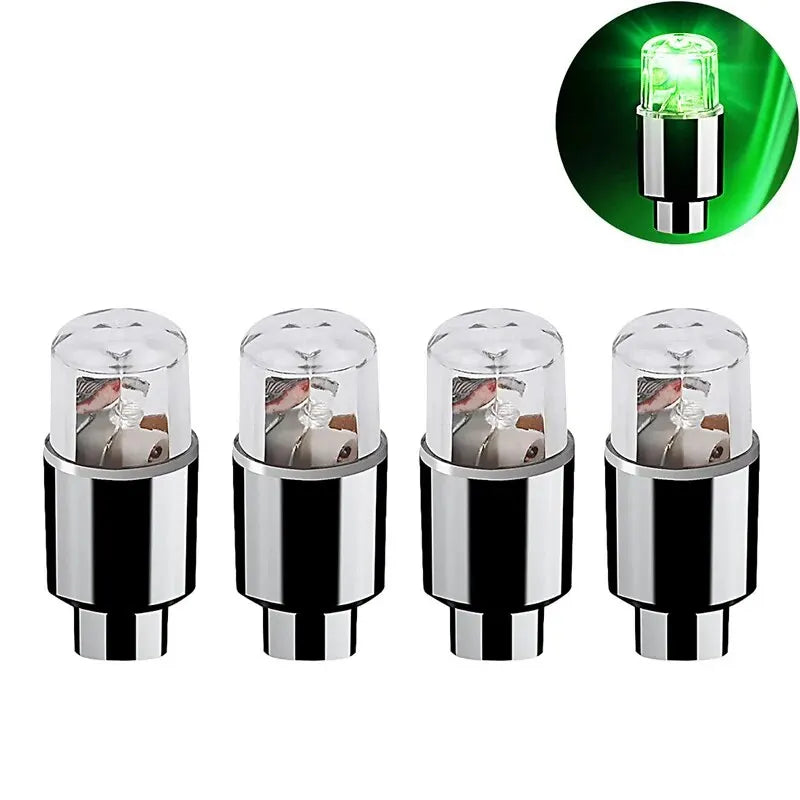 4Pcs Colorful LED Wheel Valve Lights Motorcycle Car Wheel Tire Valve Caps Universal Dustproof Bicycle Valve Cover