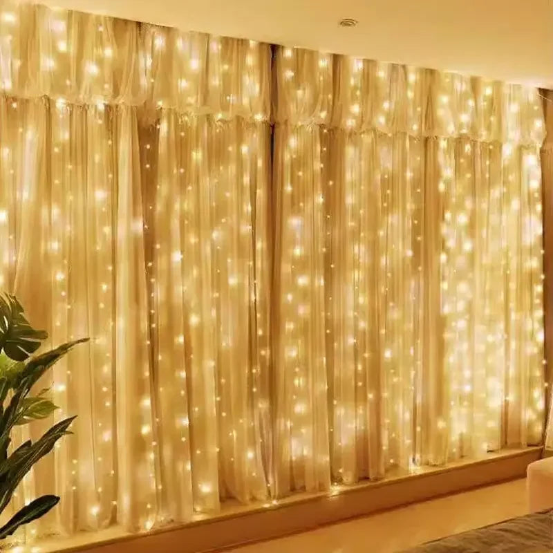 6/4/3M USB Curtain String Lights 8 Modes Fairy Light Bedroom Home Christmas Tree Garland Light Wedding Christmas Holiday Decor