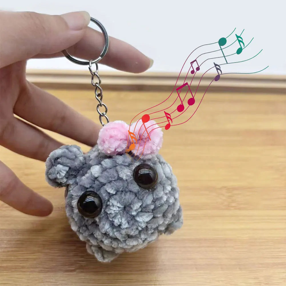 Sad Hamster Meme Sound Music Plush Toy Crochet Plush Sad Hamster Meme Key Rings Kawaii Sad Hamster Keychain Gift for Women Men