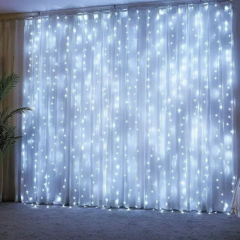 6/4/3M USB Curtain String Lights 8 Modes Fairy Light Bedroom Home Christmas Tree Garland Light Wedding Christmas Holiday Decor