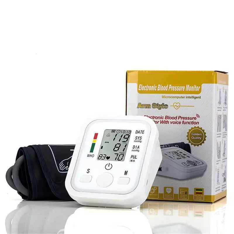 Tensiometer Heart Rate Pulse Meter BP Monitor Healthy Digital Arm Blood Pressure Meter Cuff Medical Automatic Pressure Tonometer