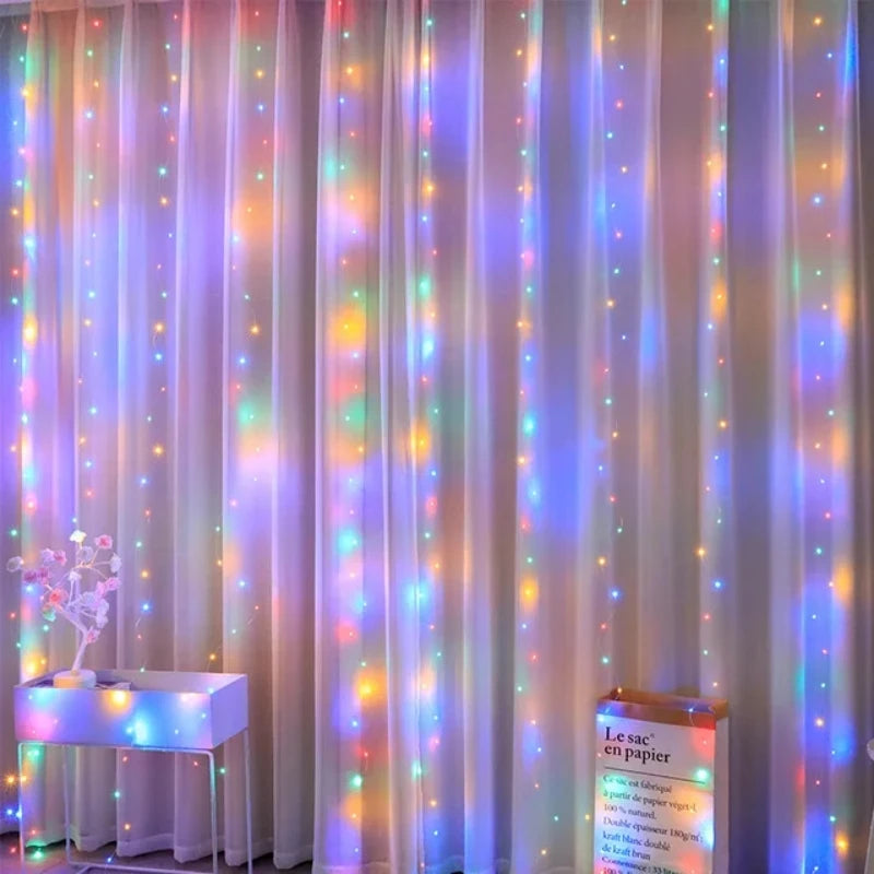 3M LED Curtain Garland on The Window USB String Lights Fairy Festoon Remote Control Christmas Wedding Decorations for Home Room