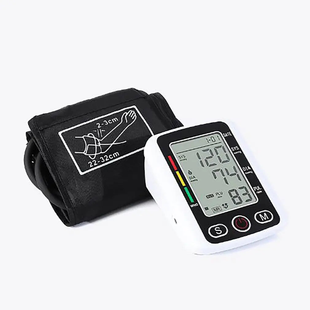 Tensiometer Heart Rate Pulse Meter BP Monitor Healthy Digital Arm Blood Pressure Meter Cuff Medical Automatic Pressure Tonometer