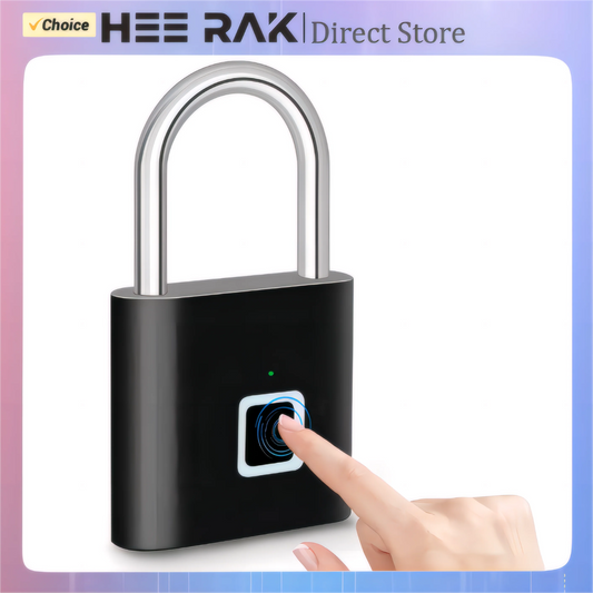 HEE RAK Keyless USB Charging Fingerprint Lock Smart Padlock Waterproof Door Lock 0.2sec Unlock Portable Anti-theft Padlock Zinc