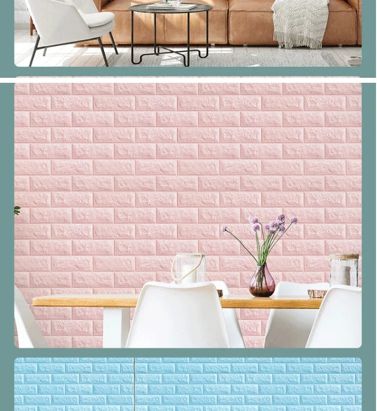 1/3/5/10 M 3D Self-adhesive Wallpaper Stickers 3M Brick Wall Stickers Home Decor Wallpaper for Walls DIY Bedroom Papel De Parede