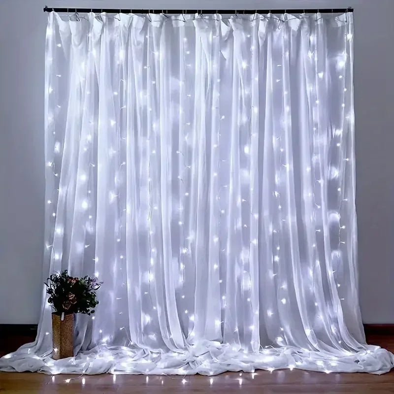 6/4/3M USB Curtain String Lights 8 Modes Fairy Light Bedroom Home Christmas Tree Garland Light Wedding Christmas Holiday Decor