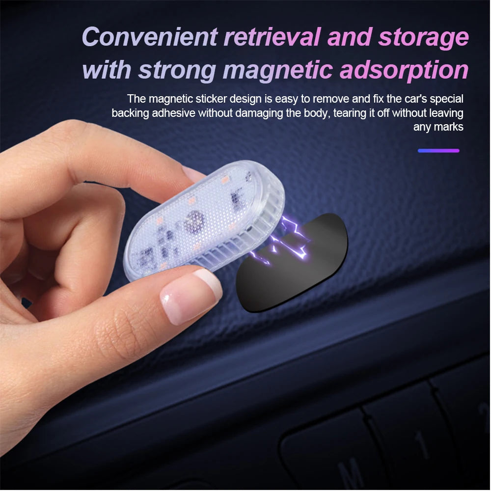 Multi Color Car Lights Wireless LED Touch Light Roof Ceiling Sensor Read Lamp Mini USB Charging Light Auto Interior Accsesories