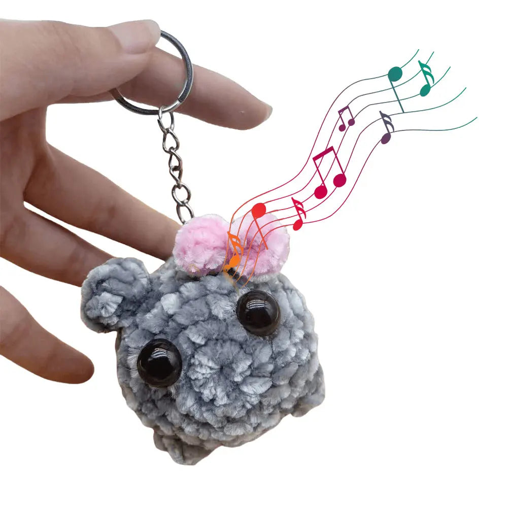 Sad Hamster Meme Sound Music Plush Toy Crochet Plush Sad Hamster Meme Key Rings Kawaii Sad Hamster Keychain Gift for Women Men