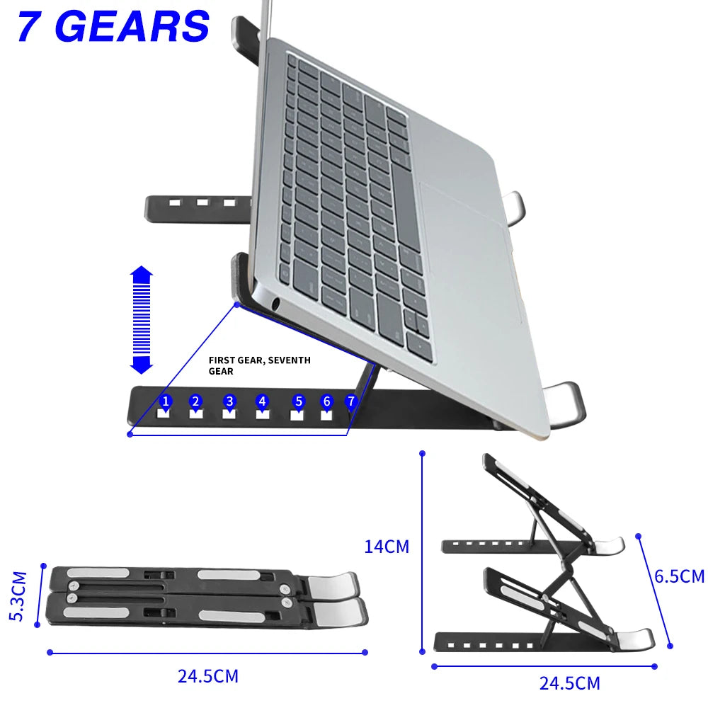 Portable Laptop Stand 7/10 Gears Foldable ABS Tablet for Macbook Apple  Air Pro Lenovo Samsung Bracket Universal Pad PC Holder