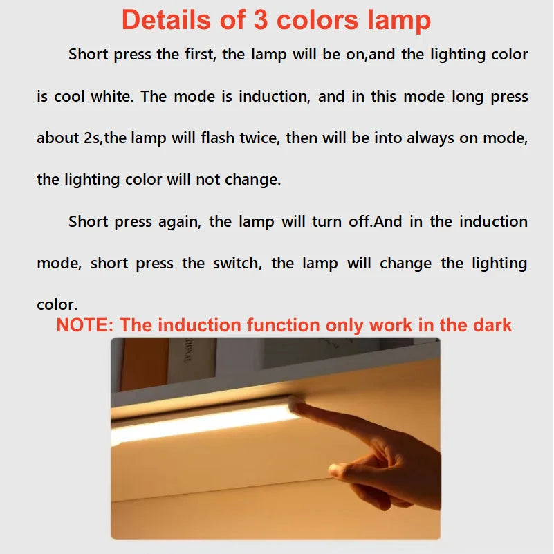 PIR Motion Sensor LED Cabinet Light USB Rechargeable Induction Night Light Wireless Portable Detector Lamp for Wardrobe Hallway